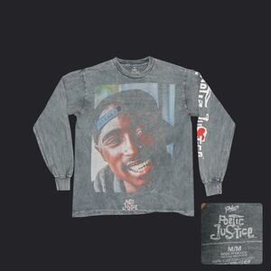 Poetic Justice Tupac Acid Wash Long Sleeve Tee